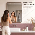 Plantex Aluminium Frame Mirror for Wall/Rectangle Wall Mount Mirror for Bedroom/Dressing Room/Living Room/Entryway - (24x32 Inch-Rose Gold)