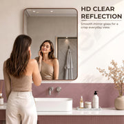 Plantex Aluminium Frame Mirror for Wall/Rectangle Wall Mount Mirror for Bedroom/Dressing Room/Living Room/Entryway - (24x32 Inch-Rose Gold)