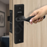 Plantex Heavy Duty Door Lock ÃƒÂ¢Ã¢â€šÂ¬Ã¢â‚¬Å“ Bathroom Door Lock/Mortise 8inch Keyless Plate Handle Set for Home/Bathroom/Store Room/Balcony/Office with Baby Latch (8106, Z-Black)