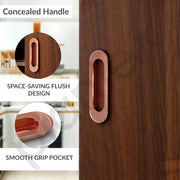 Plantex Sliding Door Handle/Concealed Handle for Sliding Door/96mm Concealed Handle for Wardrobe/Kitchen Cabinet - Pack of 1 (Rose Gold)