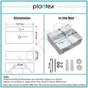 Plantex Wall Mount Wash Basin for Bathroom/Designer Ceramic Basin/Rectangle Countertop Wash Basin/Home/Office (13 x 11.5 x 4.5 Inch)