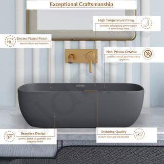 Plantex Wash Basin for Bathroom/Ceramic Basin/Rectangle Tabletop Basin/Wash Basin for Home/Restaurant (Cloud Grey - 18 x 13 x 5 Inch)