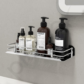 Plantex Bathroom Shelf for Wall/Stainless Steel Bathroom Shelf with Railings/Storage Organizer/Bathroom Accessories Set(12 inches, Chrome)