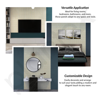 Plantex Wall Panel/Charcoal Louver Panel for Wall with Size - 5 Inch x 8 Ft/Durable, Lightweight, and Stylish Panels for Office/Hotel/Ideal for Walls & Ceilings - Pack of 1 (5012/162)