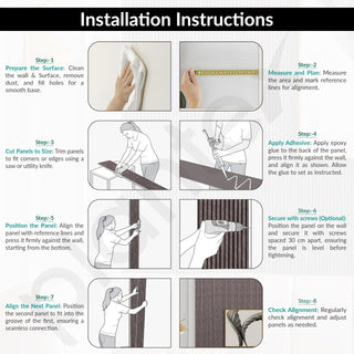 Plantex 3D Charcoal Wall Panels/Pack of 5 Louvers (1x8 Ft Each) /Decorative Panels for Interior Walls/40 Sq. Ft Coverage(WD-2209-Textured Grey & Gold)