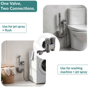 Plantex 2 Way Angle Cock/Stainless Steel Double Outlet Water Valve/Bathroom & Kitchen Tap Connector/Water Faucet - Pack of 1 (Grey, APS-N-9)