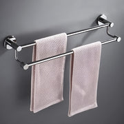 Plantex Stainless Steel Dual Towel Rod for Bathroom/Towel Hanger for Wash Basin/Towel Holder/Bathroom Accessories - 24 Inch (Pack of 2)