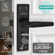 Plantex Heavy-Duty Door Lock/Main Door Lock Handle Set/6-Lever Lock Mechanism Mortise Lock with 3 Keys/Brass Lock Body & Cylinder (PTP-07, Black)