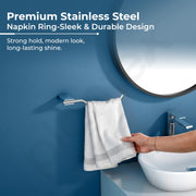 Plantex 304 Grade Stainless Steel Napkin Ring for Bathroom/Towel Ring/Bathroom Towel Hanger/Bathroom Accessories - Pack of 1 (Regent, Chrome)