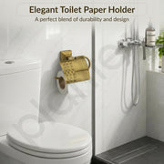 Plantex 304 Grade Stainless Steel Toilet Paper Holder/Toilet Paper Roll Holder/Toilet Tissue Paper Roll Holder/Bathroom Accessories - Squaro (Antique)