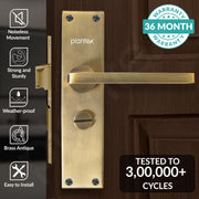 Plantex Stainless Steel Door Lock Ã¢â‚¬â€œ Bathroom Door Lock/Mortise 8inch Keyless Plate Handle Set for Home/Bathroom/Store Room/Balcony/Office - Pack of 1 (DTM-660, Brass Antique)