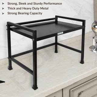 Plantex Oven Stand for Kitchen/Microwave/Oven Stand/Multiple use/Kitchen Storage Rack - Tiered Storage Shelf, Premium - (Black) Metal
