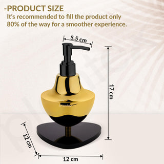 Plantex Gold & Black Stainless Steel and Acrylic Soap Dispenser for Bathroom Countertop/Sink - Pack of 1