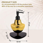 Plantex Gold & Black Stainless Steel and Acrylic Soap Dispenser for Bathroom Countertop/Sink - Pack of 1