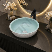 Plantex Ceramic Round Basin for Bathroom/ Table Top Basin/ Washbasin for Bathroom/ Restaurant/Hotel (16.5 x 16.5 x 6 Inch)