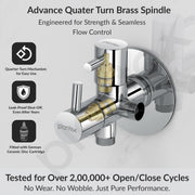 Plantex Pure Brass 2 Way Angle C ock/Angle Valve for Bathroom withTeflon Tape/Angleular Cocke -(ICO-908-Mirror-Chrome)