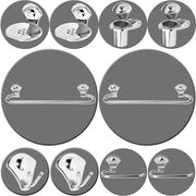 Plantex Royal Stainless Steel Bathroom Accessories Set / Bathroom Hanger for Towel / Towel Bar / Napkin Ring / Tumbler Holder / Soap Dish / Robe Hook (Pack of 10)