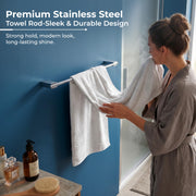 Plantex Towel Rod for Bathroom/304 Grade Stainless Steel Towel Bar/24 Inch Towel Hanger/Towel Holder/Bathroom Accessories - Pack of 1 (Regent, Chrome)