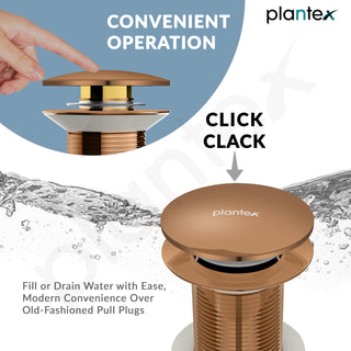 Plantex Pure Brass Waste Coupling for Wash Basin /5 inch Coupling Out let System Full Thread Sink Waste Coupling (Rose Gold - Pack of 1)