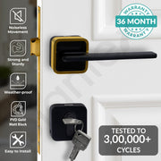 Plantex Door Lock for Home/Main Door Lock Set with 3 Computerized Key/Mortise Locks for Door with Brass Lockbody & Cylinder (SM036, Gold & Black)