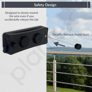 Plantex Retractable Double Row Clothesline/Indoor - Outdoor Clothesline/Lockable Cloths Line - Approx 5.1 Meter (16.73 ft.) - (20 kg Capacity) (Black)