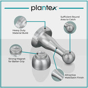Plantex Stainless Steel Door Stopper/360 Degree 4 Inch Door Magnet for Home/Wall Mounted Soft Catcher to Hold Wooden/Glass/PVC Door/Door Stopper for Home (Matt)