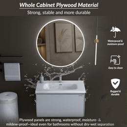 Plantex Unbreakable Plywood Vanity Set for Bathroom/Undermount Washbasin with Cabinet/Bathroom Organizer With Coupling & Mirror Cabinet With Sensor & Defogger Function - (NZBC-12)