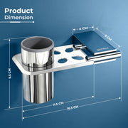 Plantex 304 Grade Stainless Steel Tumbler Holder for Bathroom/Toothbrush Holder Wall Mount/Bathroom ToothBrush Holder/Bathroom Accessories - Pack of 1 (Regent, Chrome)