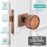 Plantex Heavy Duty Door Lock – Bathroom Door Lock/Mortise Keyless Knob Handle Set for Home/Bathroom/Store Room/Balcony/Office with Baby Latch (604 - PVD Rose Gold)