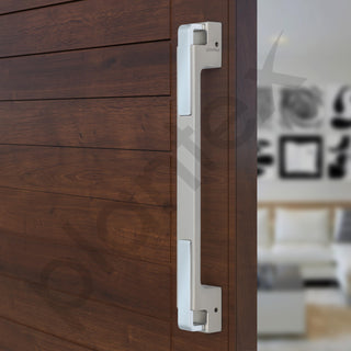 Plantex Door Handle/Main Door Handle/14 inch Pull-Push Handle for Home/Office/Hotel - Pack of 1 (SH-299, Satin White & Chrome) - 3 Years Warranty