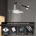 Plantex Stainless Steel Shower Head 100 mm with Water Saving Nozzle/Shower for Bathroom/Rain Shower Head for Bathroom without Arm- (Sandwich Shower-Chrome)
