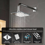 Plantex Stainless Steel Shower Head 100 mm with Water Saving Nozzle/Shower for Bathroom/Rain Shower Head for Bathroom without Arm- (Sandwich Shower-Chrome)