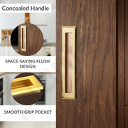 Plantex Sliding Door Handle/Concealed Handle for Sliding Door/224mm Concealed Handle for Wardrobe/Kitchen Cabinet - Pack of 1 (PVD Gold)
