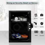 Plantex 56 Litre Digital Safe Locker For Home/Safety Locker Box with Biometric Fingerprint,Touchscreen & Emergency Key/Perfect Security Solution for Valuables/2 Years Warranty By Plantex - Black