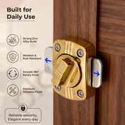 Plantex Latch Lock for Door/Baby Latch for Bathroom/Latch Lock for Main Door/Door Stopper - Pack of 1 (PVD Gold)