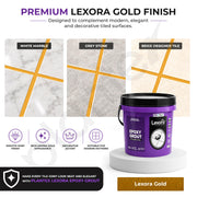 Plantex Lexora Epoxy Grout/3-Part Epoxide Resin Tile Grout/Floor & Wall Tiles Joints/Waterproof & Stain Proof/Bathroom & Industrial Use - 1 kg (Lexora Gold)