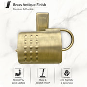 Plantex Brass 304 Grade Stainless Steel Crystal Toilet Paper Holder/Tissue Paper Roll Holder for Bathroom - (Brass Antique)