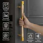 Plantex 12 Inch Main Door Handle/Stainless Steel Handle for Door/Pull-Push Handle for Home/Office/3 Years Warranty By Plantex - Pack of 1 (APS-147, Brass Antique & Gold)