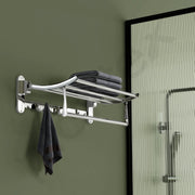 Plantex Folding Towel Rack for Bathroom/18 Inch Stainless Steel Towel Hanger/Towel Stand/Towel Rod/Bathroom Accessories - Pack of 2 (Chrome)