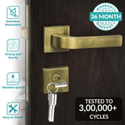 Plantex Heavy Duty Door Lock - Main Door Lock Set with 3 Keys/Mortise Door Locks for Home/Office/Hotel (7107 - Brass Antique)
