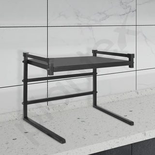 Plantex Metal Microwave Stand for Kitchen Platform/Oven Stand/Counter Top OTG Organizer/Space Saving/Kitchen Storage Rack/Tiered Shelf (Black)