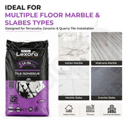 Plantex Lexora Tile Adhesive for Terracotta/Ceramic & Quarry Tiles/Polymer Modified Cement Adhesive for Floor & Wall Tiles Fixing/ Kitchen & Bathroom  Use - 20kg (LX-04, White)
