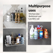Plantex Stainless Steel Shelf/Rack/Organizer for Bathroom and Kitchen Accessories/Bathroom Shelf for Wall (Chrome-Silver)