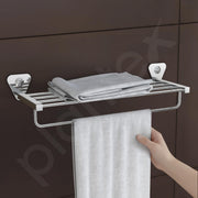 Plantex Pyramid Stainless Steel Towel Rack for Bathroom/Towel Rod/Towel Stand/Towel Hanger/Bathroom Accessories - 24 Inch (Chrome Finish)