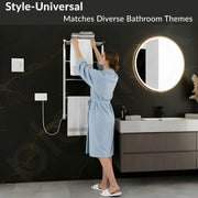 Plantex Electric Heated Towel Rail for Bathroom/4-Bar Wall Mounted Towel Warmer/304 Grade Stainless Steel Towel Bar/Fast Heating & Rust Proof - (Chrome, 900mm X 500 X 250mm)