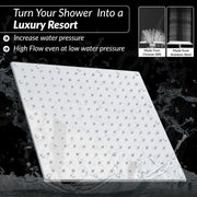 Plantex Stainless Steel Shower head for Bathroom 12 x 12 inch with Water Saving Techonology/Rain Flow Overhead Shower without Arm/Bathroom Shower - (Sandwich-Chrome)