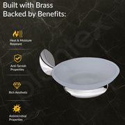 Plantex Smero Pure Brass Soap Dish for Bathroom/Wall Mounted Soap Holder/Bathroom Accessories - Craft (Chrome)