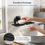 Plantex 304 Grade Stainless Steel Double Soap Holder for Bathroom/Dual Soap Dish/Soap Stand/Soap Case/Bathroom Accessories - Squaro (Black)