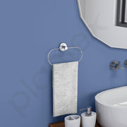 Plantex Stainless Steel Towel Ring for Bathroom/Wash Basin/Napkin-Towel Hanger/Bathroom Accessories (Chrome-Oval) - Pack of 3