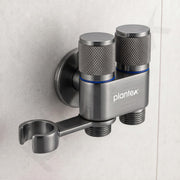 Plantex 2 Way Angle Cock/Stainless Steel Double Outlet Water Valve/Bathroom & Kitchen Tap Connector/Water Faucet - Pack of 1 (Grey, APS-N-9)